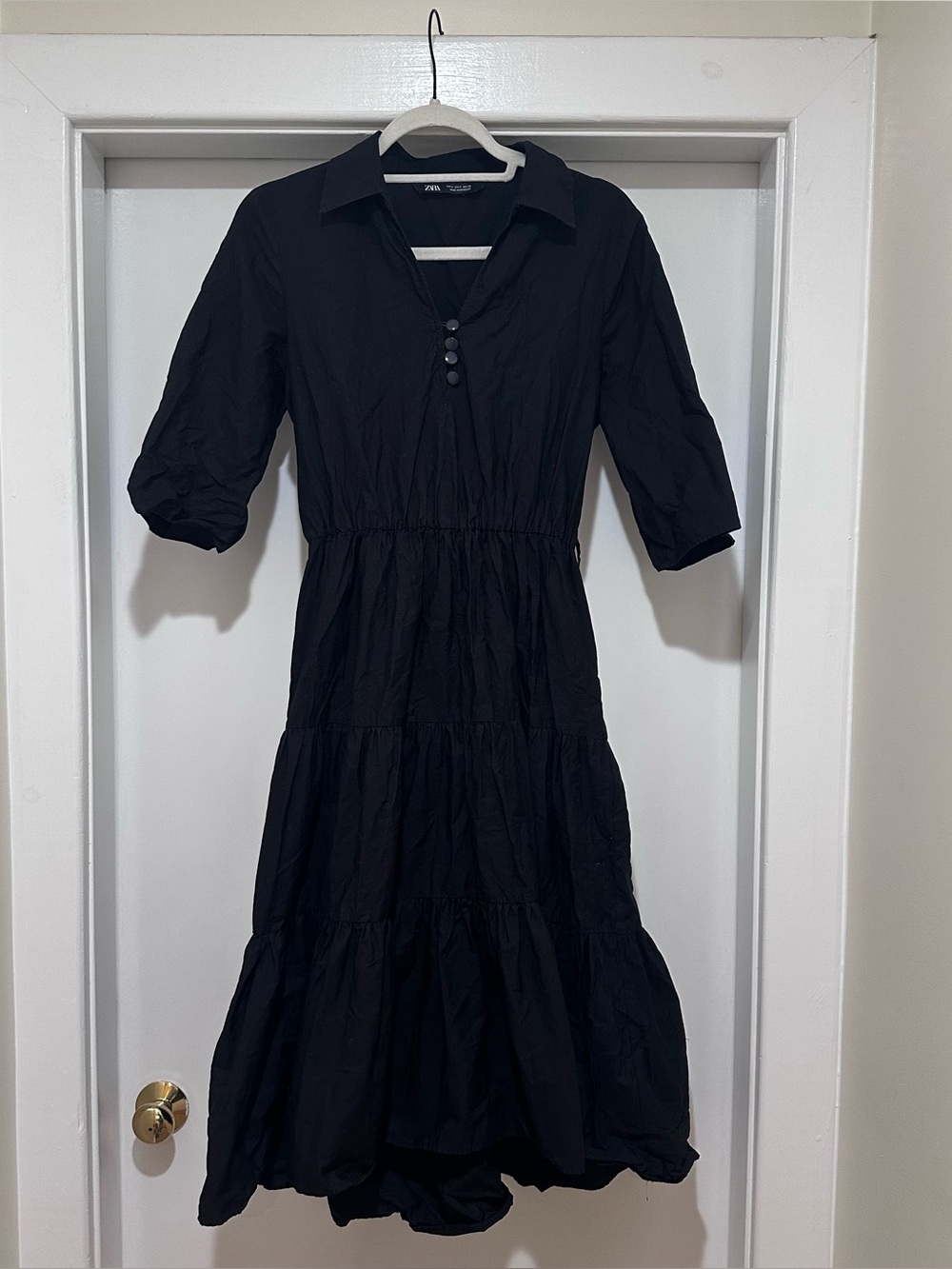 Zara Black Tiered Collar Dress
